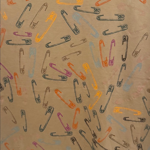 Vintage Yves Saint Laurent Safety Pin Print Top Y2K Made in Italy YSL Graphic - Picture 6 of 9